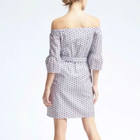 BananaRepublic off the shoulder polkadot dress, size medium  - Picture 2 of 10